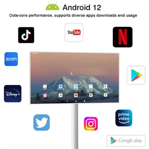 Display Screen 21.5 Inch Android 12 System Televisions Stand By Me Tv Indoor Move At Will Wireless Smart Tv