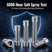 Vis à six pans creux avec revêtement en paillettes de zinc sans chrome de qualité supérieure, résistant à la corrosion marine par pulvérisation de sel pendant 5000 heures, fixation directe usine