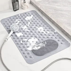YFL Anti-Slip Massage Bathroom Bath Tub Mats With Suction Cup And Drain Hole Quick Drying Shower Floor Mat