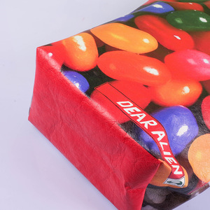 Sacs en papier kraft Dupont personnalisés avec logo imprimé, sacs fourre-tout à bandoulière uniques, lavables, résistants aux déchirures, texturés, avec lettrage QC - Product Image 2