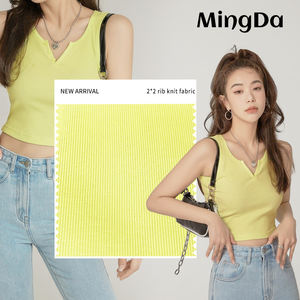 Органический хлопок искусственный шелк спандекс ткань <span class=keywords><strong>2</strong></span>*<span class=keywords><strong>2</strong></span> ребра вязать для женщин камзол Премиум комфорт и стиль - Product Image 2