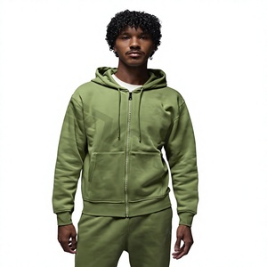 Sweat à capuche zippé personnalisé pour homme en polaire polyester/nylon, coupe régulière, poids lourd, imperméable, streetwear d'hiver - Product Image 1