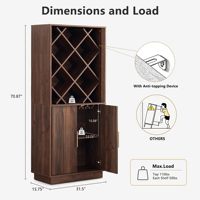 Armoire de rangement pour vin rouge en bois massif multicouche, vitrine pour spiritueux et champagne, cave à vin personnalisée au design moderne