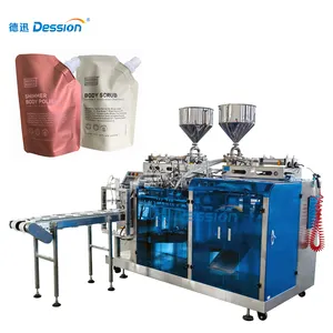 New Type Stand Up Pouch Essence Lotion Filling Packing Machine Double Spout Pouch Liquid Packaging Machine