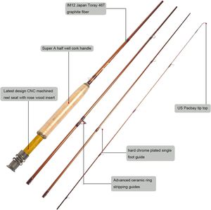 Ensemble <span class=keywords><strong>canne</strong></span> à mouche et moulinet 8'1'' 3/4 Weight en fibre de carbone, kit de pêche à la mouche léger <span class=keywords><strong>pour</strong></span> débutants (B02) - Product Image 2