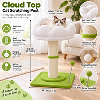 Arbre à chat nuageux avec lit rembourré en peluche, griffoir en sisal et deux jouets à billes, couleurs et tailles personnalisables OEM ODM