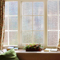 Película DE PRIVACIDAD 3D para ventana, para ventana de arcoíris revestimiento decorativo, revestimiento de vidrieras, película extraíble no adhesiva estática