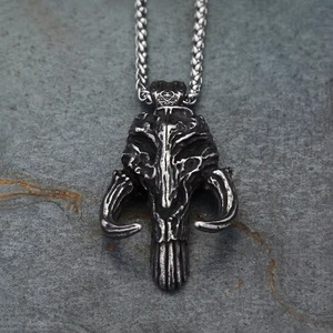 Yunnique – collier avec pendentif squelette en argent tibétain pour hommes, chaîne au design irrégulier, 60cm, bijoux à la mode - Product Image 4
