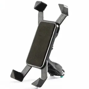 Groothandel Universele Verstelbare Motorcycle Stand Stand Smartphone Bike Telefoon Siliconen Zwarte Fiets Navigatie Telefoon Houder