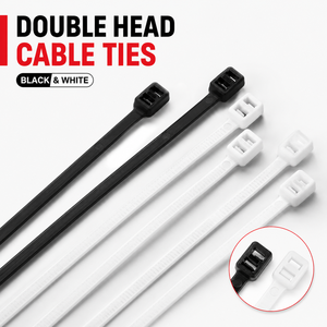 Attaches-câbles à double boucle 4,8x250mm à double tête |   Attaches parallèles pour câbles |   Attaches à emboîtement robustes 10'' <span class=keywords><strong>en</strong></span> PA66, conformes CE et RoHS - Product Image 5