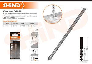 <span class=keywords><strong>Foret</strong></span> à béton 37037 <span class=keywords><strong>2</strong></span> <span class=keywords><strong>mm</strong></span> SDS Plus en acier rapide à pointe cruciforme pour le perçage de murs en béton - Product Image 2