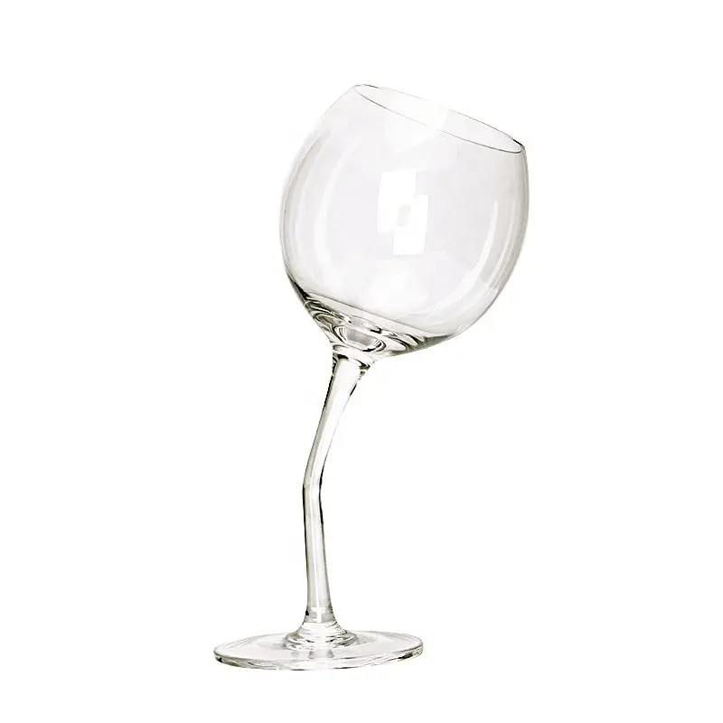 Top Sale Gifts Clear Goblet Crooked stem Bent Stem Wine Glass