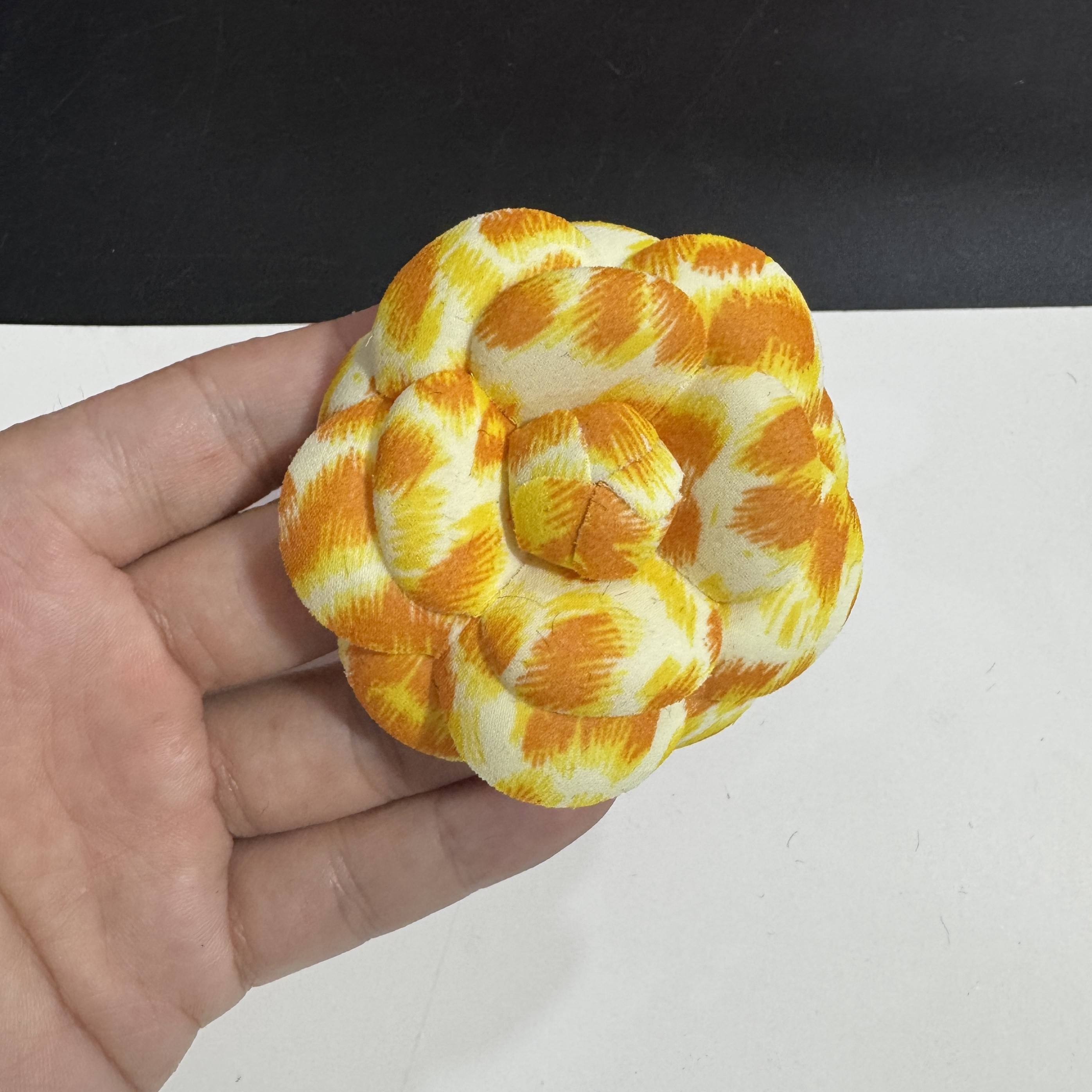 2 tissu jaune imprimé léopard plus broche en épingle à cheveux