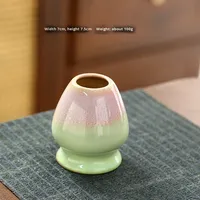 Bol à matcha en céramique résistant à la chaleur NEWELL, forme de fleur de lotus, rose et bleu, style Song, avec support pour fouet à thé