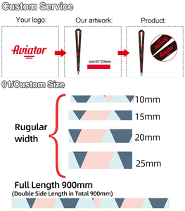 定制个性化聚酯伸缩可调挂绳散装标志文字名称图标女男脖子挂绳办公室公司使用 - Product Image 3