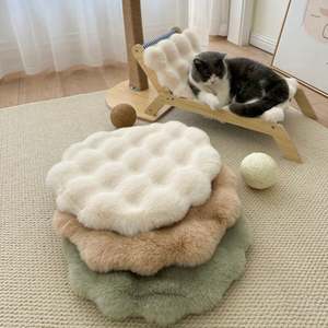 All-Season Luxury Cat <b>Dog</b> Nest Plush Cushion <b>Blanket</b> Soft Wool Flannel Round Portable Warm Mat High Quality Pet Mat - Product Image 5