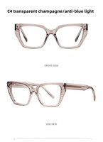 Nouvelles lunettes anti-lumière bleue hexagonales pour femmes, monture en acétate, petites lunettes de mode, vente en gros