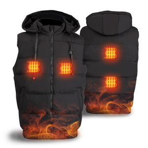 Gilet à capuche chauffant personnalisé Sports de plein air utilisation coupe-vent cordon ourlet température en trois étapes gilet chauffant chaud - Product Image 5