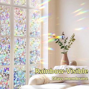 Vinilo Decorativo Geométrico Transparente para Ventanas, Película Esmerilada para <span class=keywords><strong>Baño</strong></span> con Función de Pasta Electrostática Impermeable y Antimanchas - Product Image 4