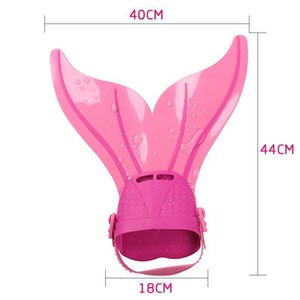 Ailerons de natation sirène pour enfant 40x44cm, pieds entiers, PVC, réglables, pour l'entraînement et la plongée - Product Image 1