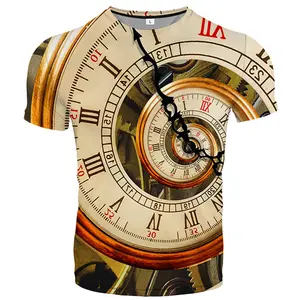 Factory direct sale summer shirts O neck short sleeve plus size 3D men's digital printing t-shirts