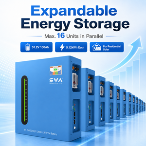 Batería <span class=keywords><strong>SWA</strong></span> ENERGY 5.12kWh 48V 100Ah Powerwall LiFePO4, <span class=keywords><strong>8500</strong></span>+ Ciclos, Certificaciones CB IEC62619 CE UL UKCA, para Sistemas de Almacenamiento de Energía Solar Doméstica - Product Image 1