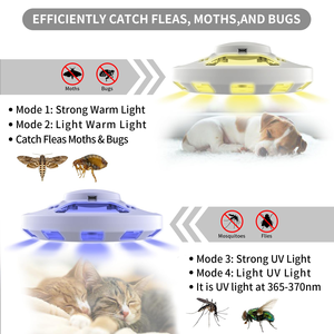 Harmless Smart Pest Control USB Electric Insect-Attracting Come with 2 Adhesive Boards <b>Flea</b> <b>Trap</b> for Inside Your Home - Product Image 2