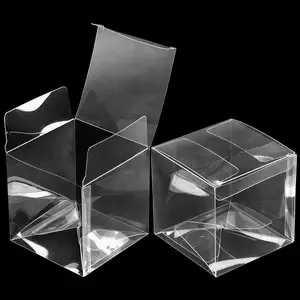 Индивидуальная печать ацетатная прозрачная ПВХ упаковка складные квадратные пластиковые коробки для домашних животных для свадебной вечеринки 4x4 дюйма