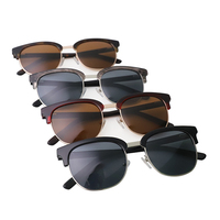 Lunettes de soleil polarisées œil de chat en acétate, style Clubmaster, faites à la main, monture métallique, collection 2026 – Meilleures ventes