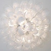 Lustre en verre nuage de style médiéval, luxe léger français, design créatif rétro américain, lustre en cristal en forme de fer à cheval pour salon