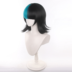 Perruque synthétique résistante à la chaleur Kirara <span class=keywords><strong>Hoshi</strong></span>, noire et bleue mélangée, longueur moyenne 40 cm, pour cosplay, vente en gros, anime Jujutsu Kaisen - Product Image 3