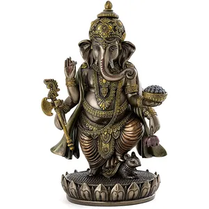 Suministro de fábrica dios hindú figura estatuas India Ganesha escultura de bronce duradera para la venta