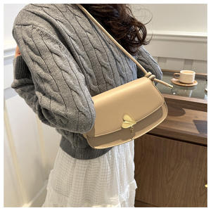 Bolso de mujer de gran venta con cierre Bolso de hombro de cuero PU Bolso de moda de color sólido para mujer. Z0235 - Product Image 4