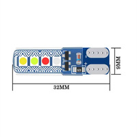 T10 4 Couleur Flash Automobile LED Lampe 3030 8smd Double Couleur Fluide Flash Éclairage 195 196 Silicone Ampoule De Voiture Accessoires RGB