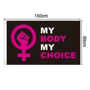 Benutzer definierte amerikanische feminist ische Flagge 90*150cm Polyester mein Körper meine Wahl Abtreibung gesetz Banner digital gedruckt Beliebt