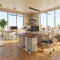 Bureau de travail électrique réglable en hauteur, table d'ordinateur ergonomique assis-debout, poste de travail à double moteur pour bureau à domicile