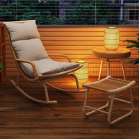 Fauteuil inclinable à bascule en rotin d'extérieur, chaise de détente pour balcon et maison, mobilier pour jardin et gîte