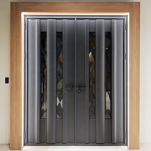 <b>Best</b> Sale Titanium Exterior <b>Doors</b> Front Entry <b>Doors</b> H3 Royal Seal Fired Glass Black Metal-A Jade-Like Elegance - Product Image 3