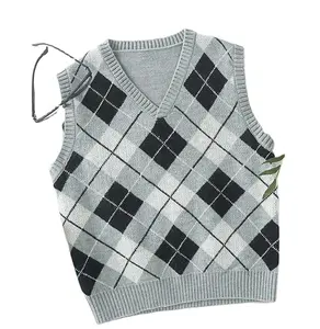 Jacquard custom winter warm comfortable wool men's office sweater vest men