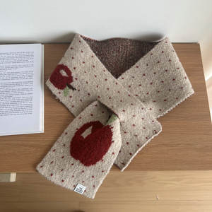 レッドアップル クロスオーバースカーフ 女性用 和風 秋冬新作 多用途 暖かい スタイリッシュ ニット ウール ネックウォーマー - Product Image 6