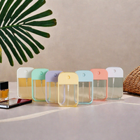 Flacon pulvérisateur en plastique PP en forme de carte carrée de 45ml en gros portable et pompé pour le stockage de parfum