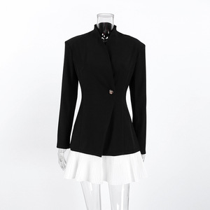 <span class=keywords><strong>Blazer</strong></span> de Mujer con Cuello en V, Manga Larga, Botón Único, Estilo Americano <span class=keywords><strong>Retro</strong></span>, Bloques de Color, Elegante - Product Image 6