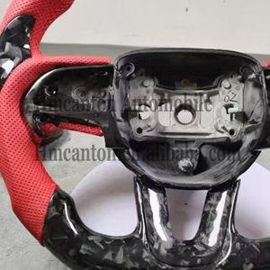 Volant de direction en cuir perforé en fibre de carbone forgée le plus populaire pour Dodge Challenger - Product Image 3