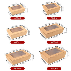 Barquette alimentaire en papier kraft personnalisée avec couvercle, emballage écologique durable pour cafés, traiteurs et restauration rapide - Product Image 4