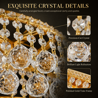 Lustre suspendu sur mesure en cristal incrusté, idéal pour grande salle de bal ou auditorium, éclatant de beauté