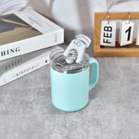 Mug à café personnalisé avec logo, 16 oz, intérieur en acier inoxydable 18/8, extérieur en plastique, avec poignée et couvercle, services de personnalisation