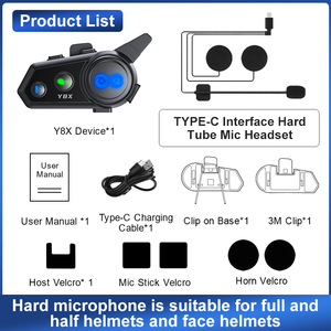 Y8X Helmet communication accessories 8 people riding helmet intercom for adventure riding - Product Image 5