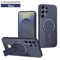 Étui de protection antichoc Lichicase Business Kickstand avec texture en fibre de carbone pour Samsung A27 S27 Pro S27 Ultra