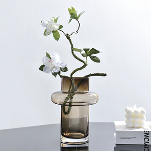 Jarrón de Vidrio Transparente de Color Té, Estilo Nórdico Minimalista Moderno, Semi-Artesanal, <span class=keywords><strong>para</strong></span> Bodas, Fiestas de Cumpleaños y Decoración del Hogar - Product Image 4