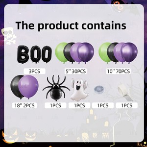 Set <span class=keywords><strong>di</strong></span> <span class=keywords><strong>Palloncini</strong></span> in Lattice Multicolore a Tema Halloween con Arco, <span class=keywords><strong>Palloncini</strong></span> a Forma <span class=keywords><strong>di</strong></span> <span class=keywords><strong>Ragno</strong></span> e Fantasma per Decorazioni Festa <span class=keywords><strong>di</strong></span> Halloween - Product Image 2